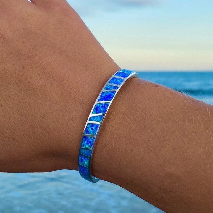 Bluee and Silver Opal Bracelet