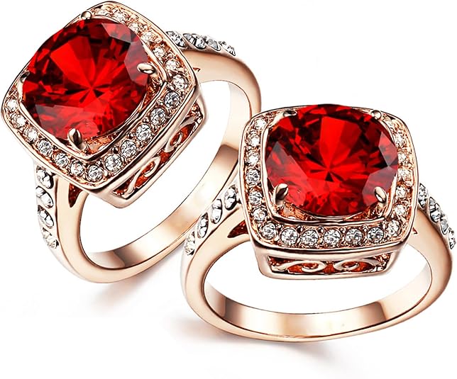 Rubi Halo Statement Ring | Rose Gold