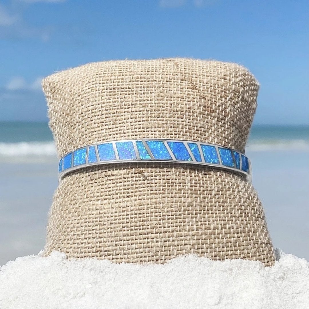 Silver and Blue Opal Bracelet