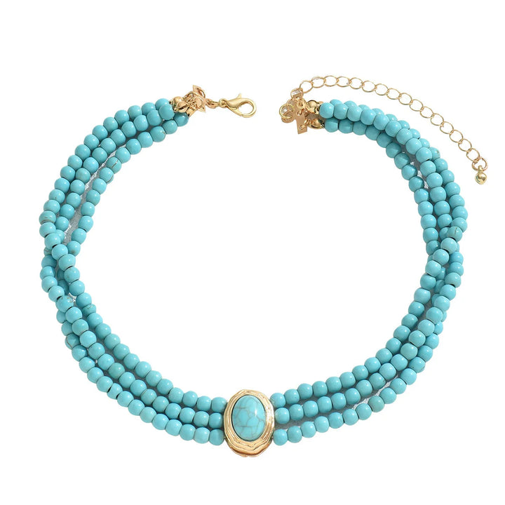 Elegant Vintage Turquoise Pearl Necklace