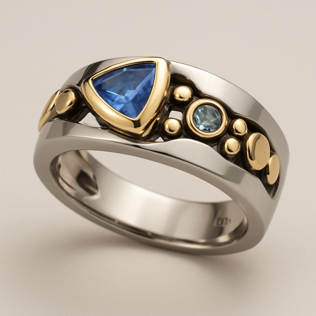 Blue Vintage Crystal Ring