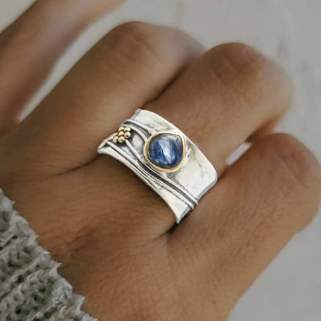 Meditation Ring with Bohemian Gemstones