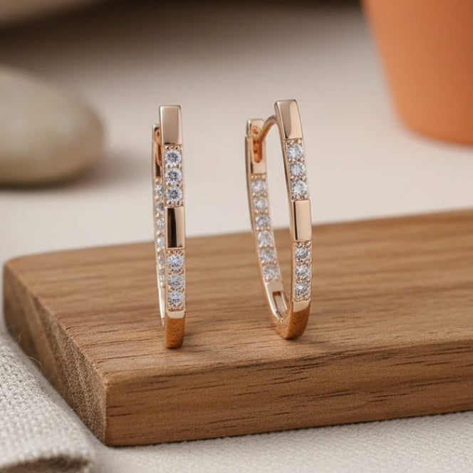 Elegent Zirconia Earrings in Gold