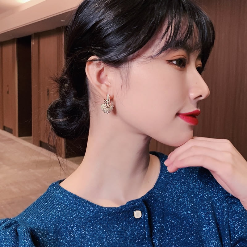 Gold Love Pearl Earrings
