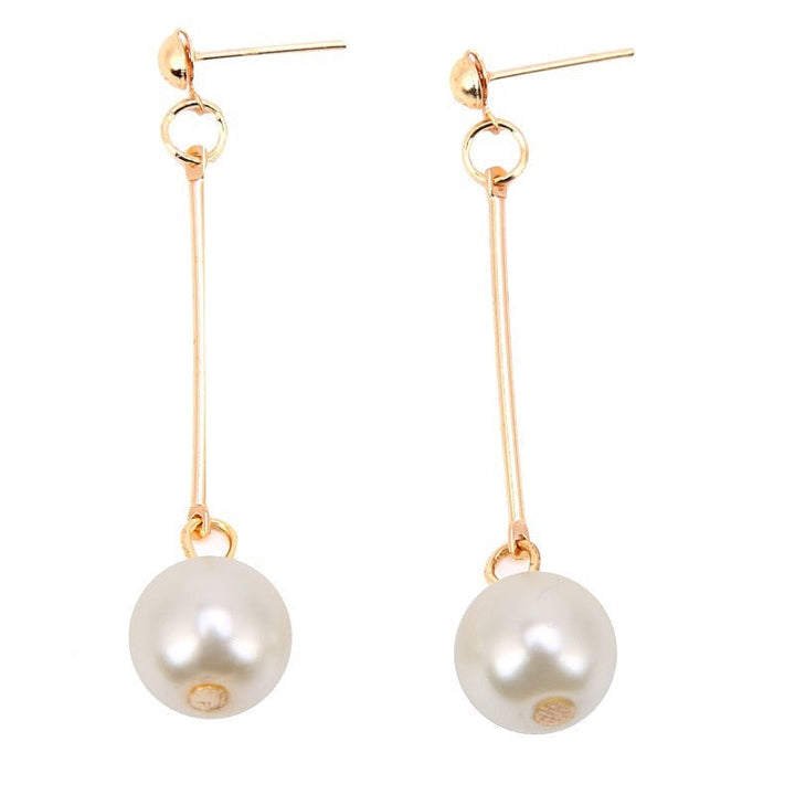 Elegant Hand-Plaid Pearl Earrings with Luxurious Dangle