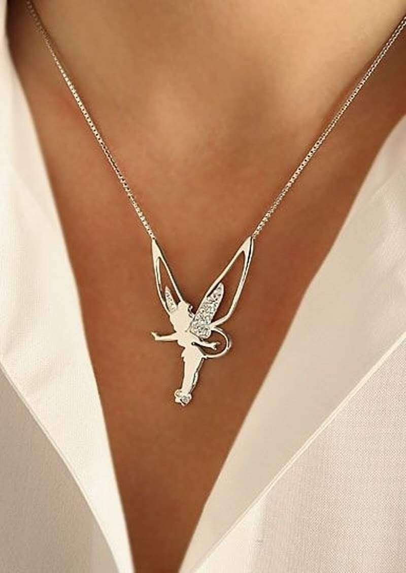 Luky Fairy Necklace in Sterling Silver and Gold