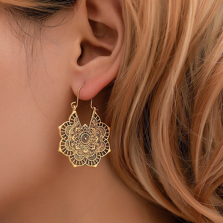 Mandala Lotus Earrings