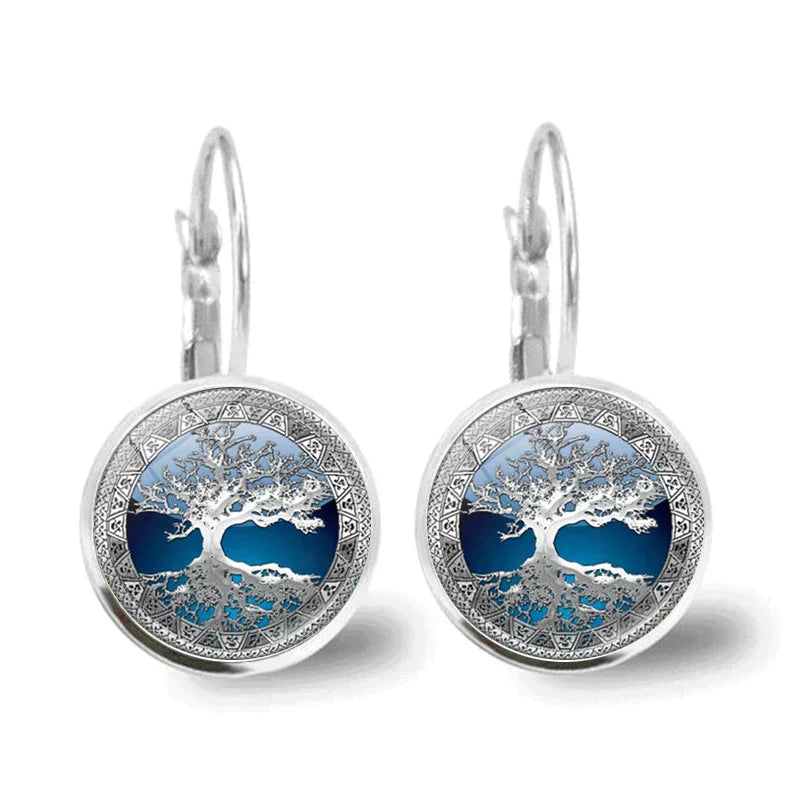 Earrings in Silver Featuring the Tree of Life