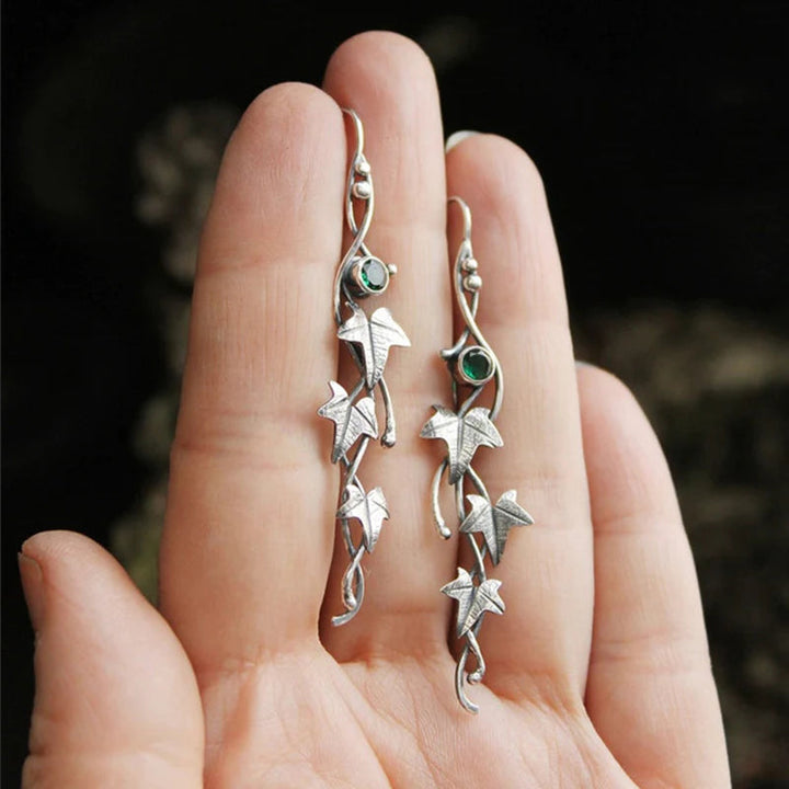 Elf Earrings with Vintage Leaf Design