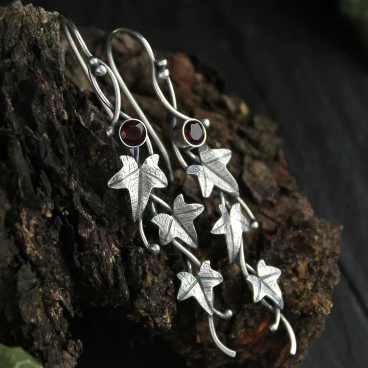 Elf Earrings with Vintage Leaf Design