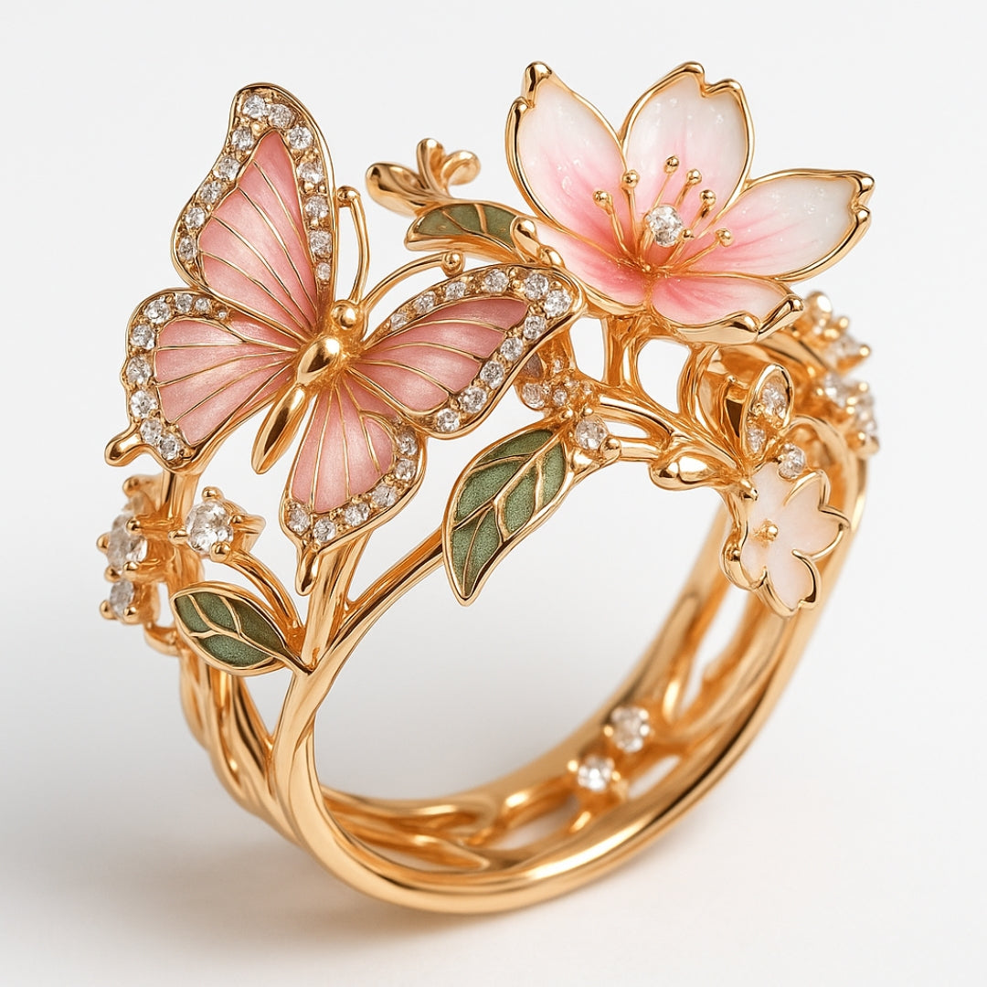 Bright Nature Butterfly Zirconia Ring
