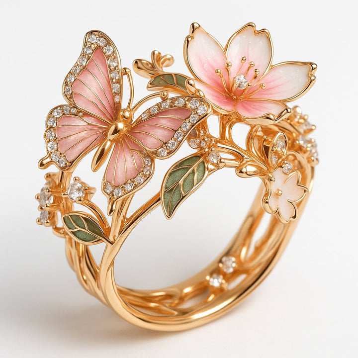 Bright Nature Butterfly Zirconia Ring