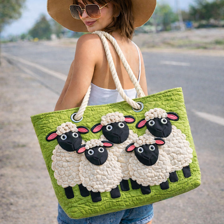 Quilted Beach Bag Sky of Sheep