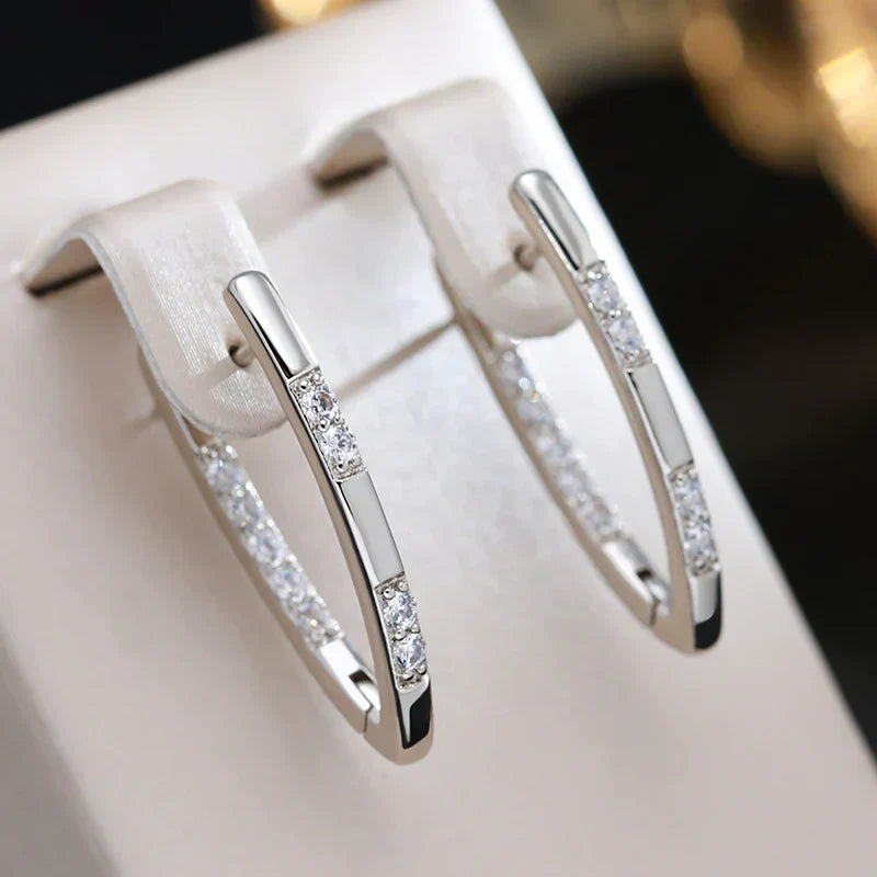 Gold Zirconia Earrings - Elegant Design