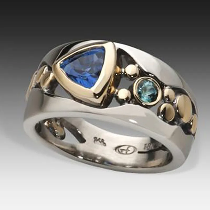 Vintaje Blue Crystal Ring