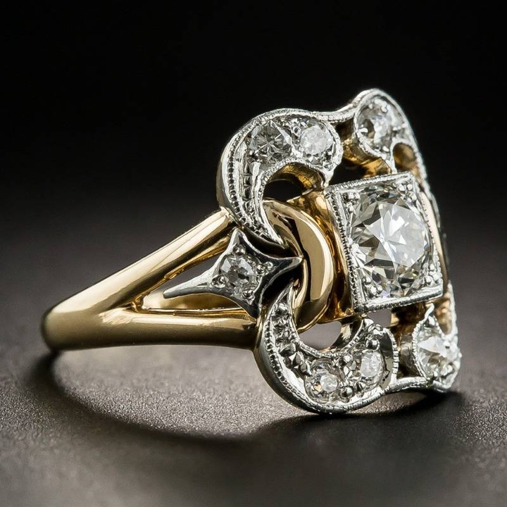 Gold Vintage Zirconia Ring