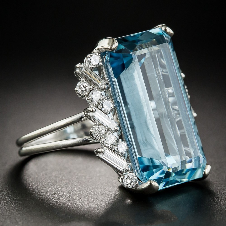 Blue Vintage Crystal Ring