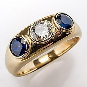 Vintaje Blue Inlaid Glass Zirconia Gold Ring