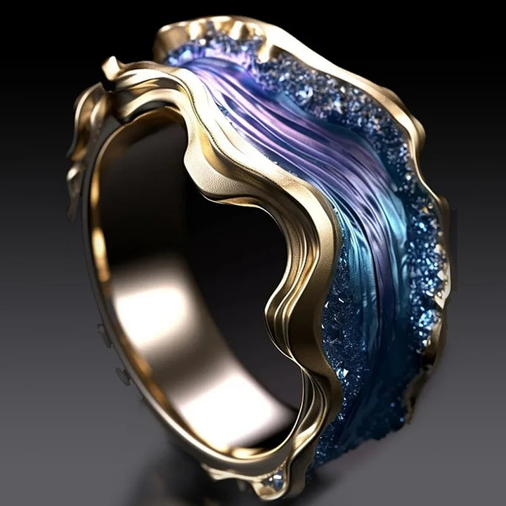 Vintaje Golden Ocean Ring