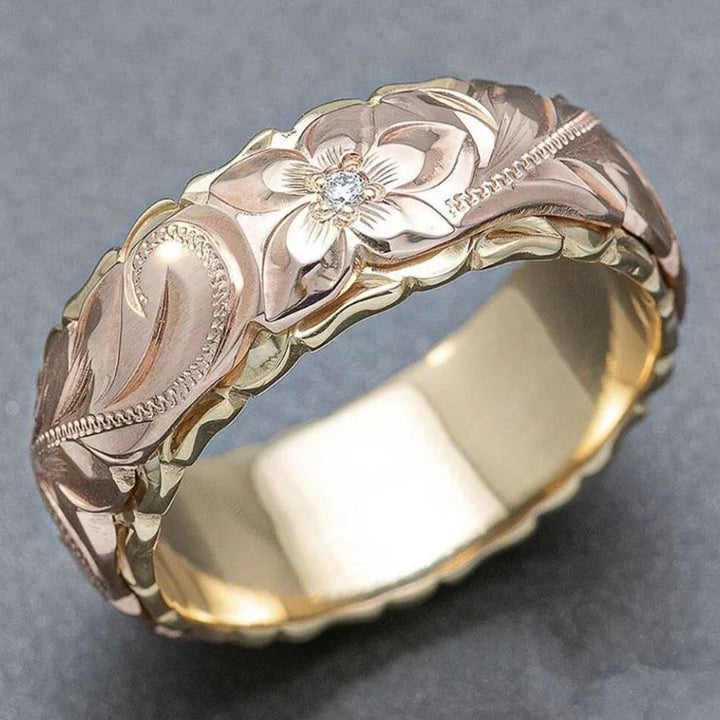 Vintaje Rose Flower Gold Ring