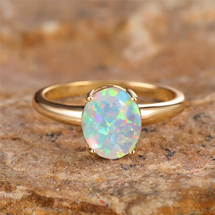 Golden Vintage Opal Ring