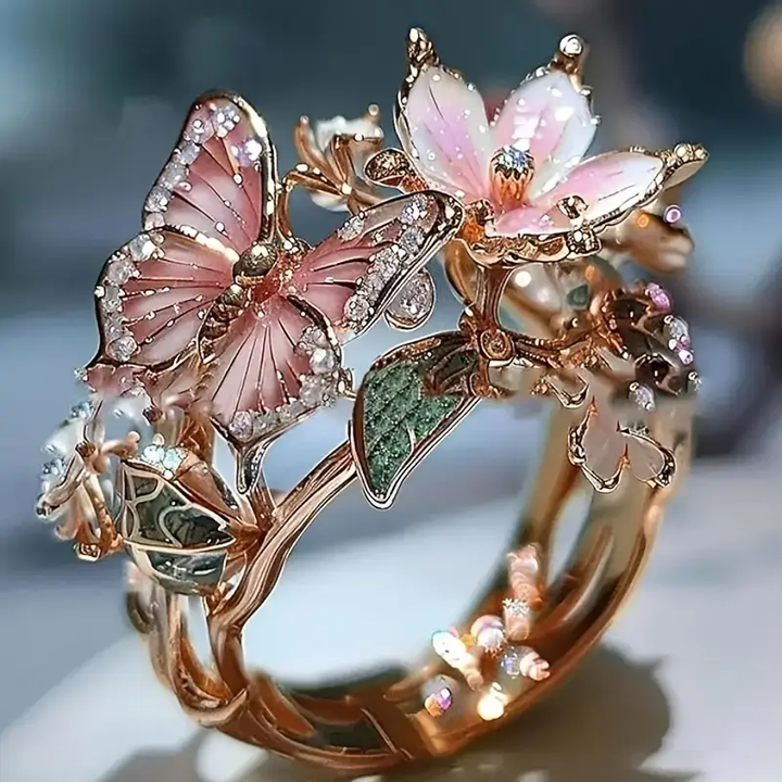 Bright Nature Butterfly Zirconia Ring