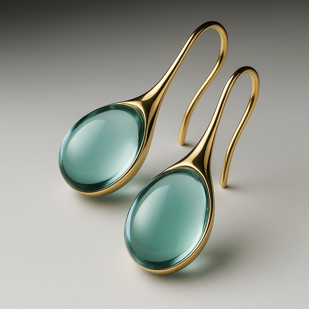 Gold and Silver Crystal Drop Earrings