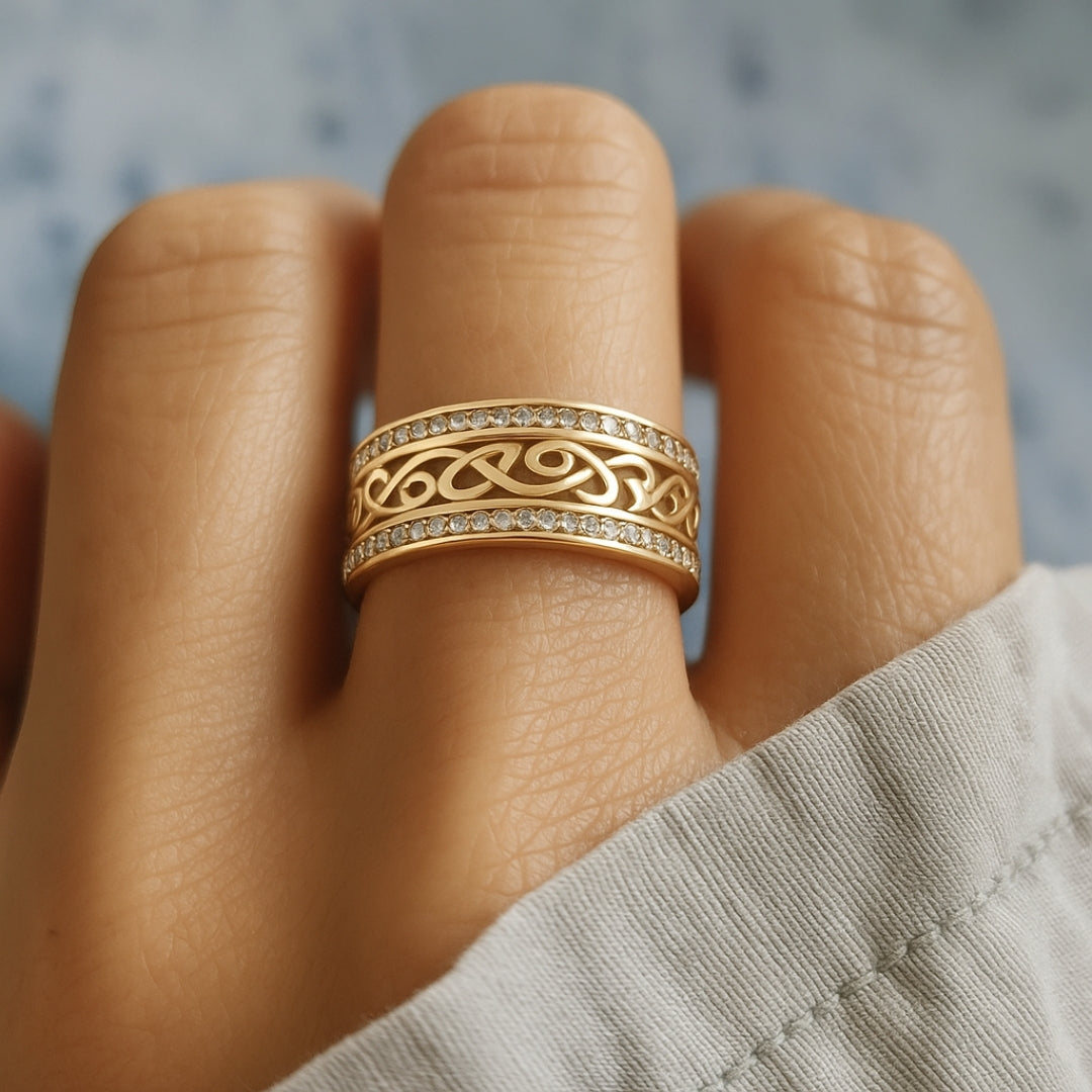 Radiant Gold Hollow Ring