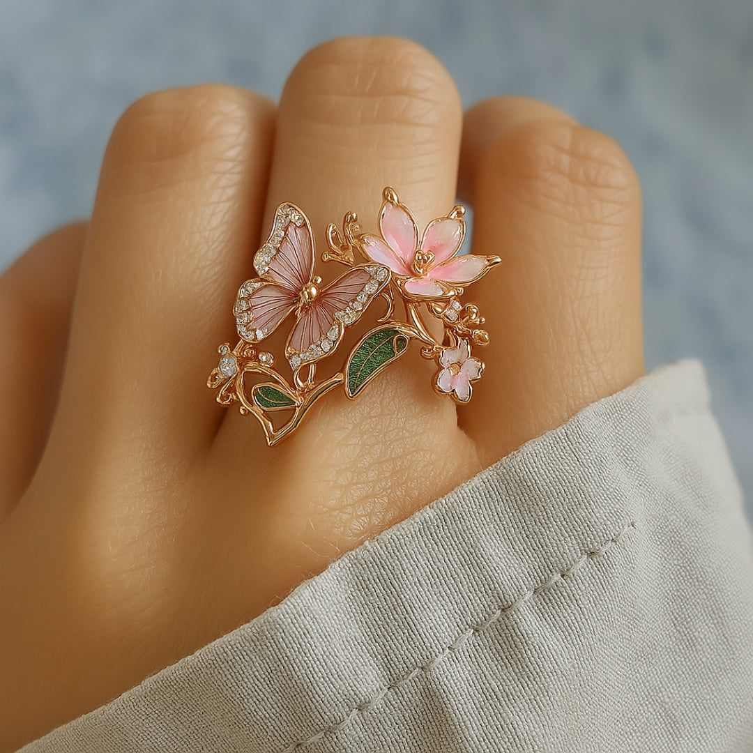 Bright Nature Butterfly Zirconia Ring