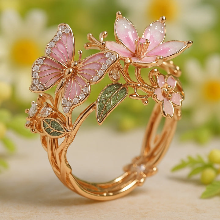 Bright Nature Butterfly Zirconia Ring