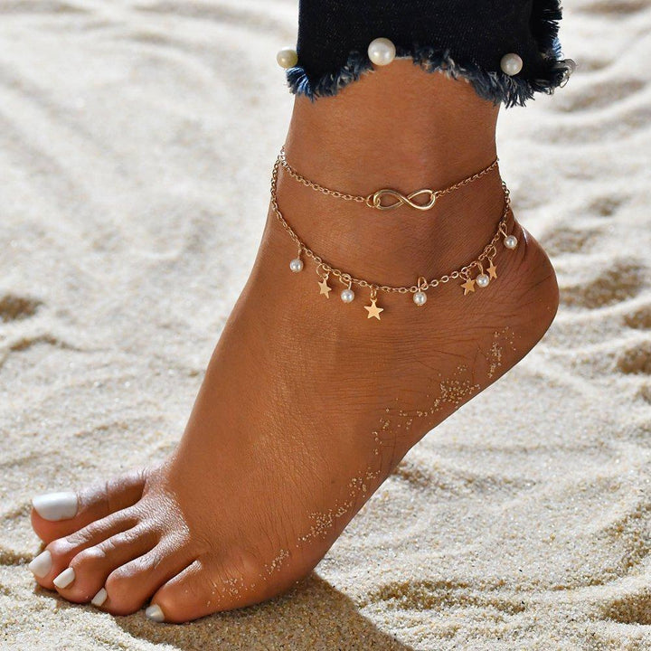 Infiniity Anklet Bracelet + Pearls and Stars
